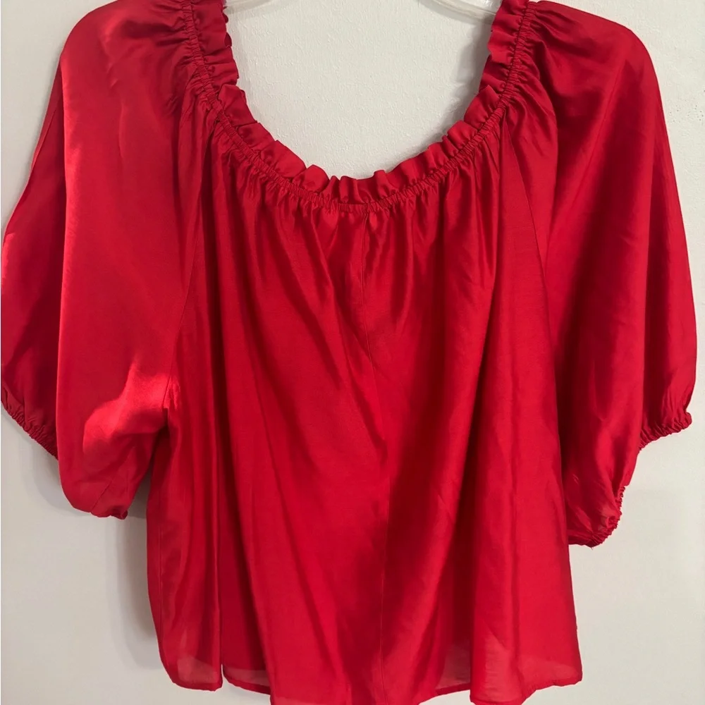 H&M Red Ruffle Blouse - Picture 5 of 5